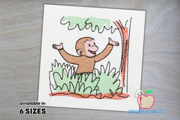 Curious George Monkey Sketch Embroidery Review