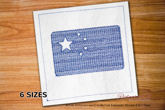 Flag of China Redwork: A Bold Embroidery Design for Crafters