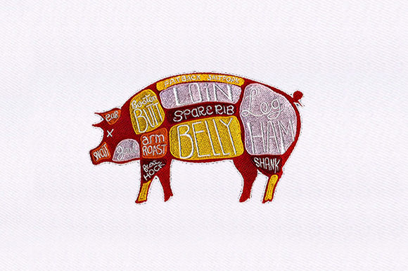 Meat Defined Pig Design: A Charming Embroidery Addition