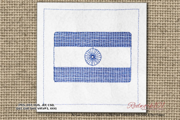 National Flag of India Redwork Embroidery Design Review