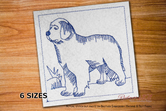 Newfoundland Dog Breed Redwork for Branding
