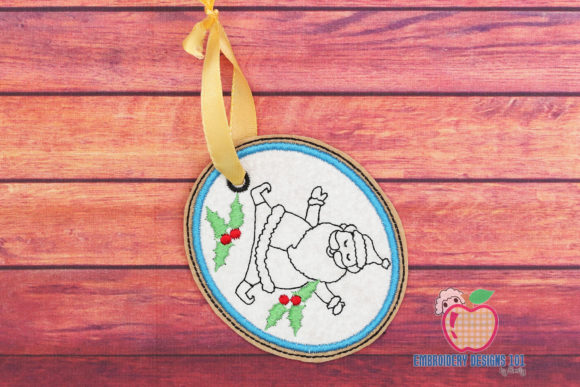 Santa Dancing Ornament: A Festive Embroidery Design for Seasonal Success